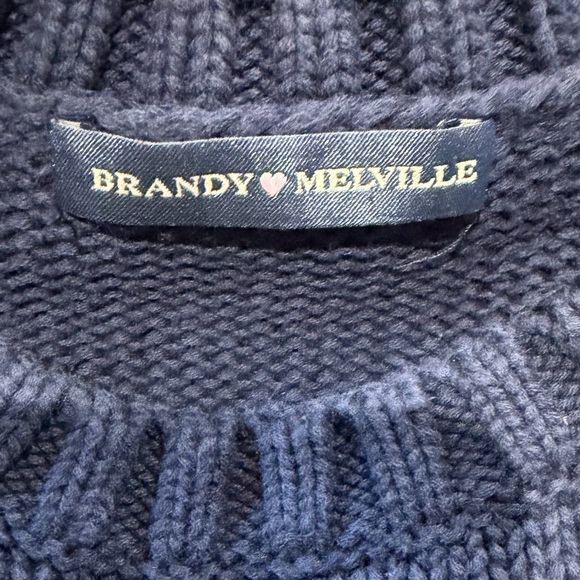 Brandy Melville American Flag Sweater One Size Blue Crewneck Preppy USA - Picture 7 of 10